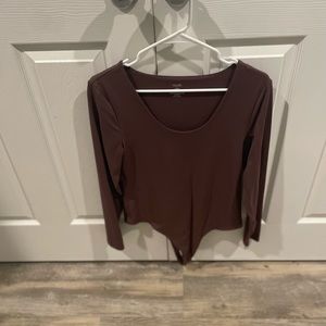 Nuuds Coffee Scoop Neck Bodysuit